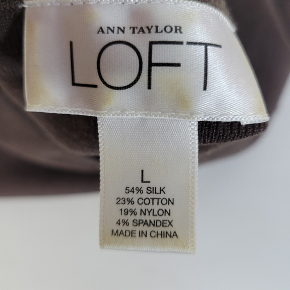 Womens Loft Beaded Neckline Silk/cotton tank Keyhole back Size Large - Picture 6 of 7